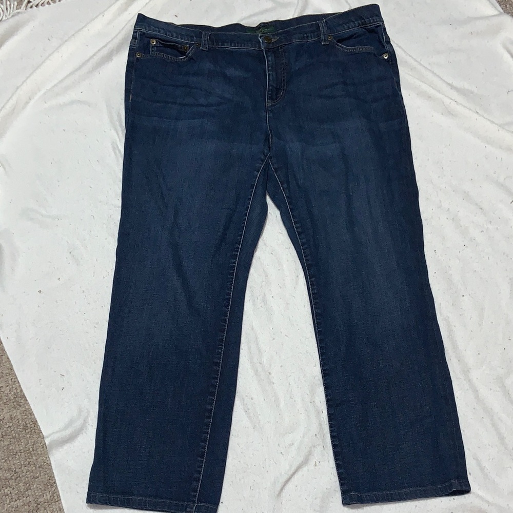 Lauren, Ralph Lauren Classic Blue Jeans 18w mid rise, straight leg, dark blue